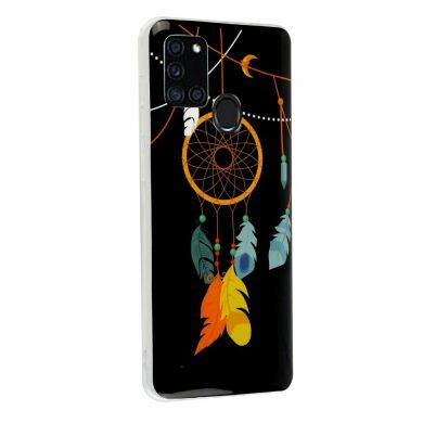 Силиконовый (TPU) чехол Deexe LumiCase для Samsung Galaxy A21s (A217) - Feather Dream Catcher