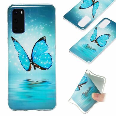 Силиконовый (TPU) чехол Deexe LumiCase для Samsung Galaxy S20 (G980) - Blue Butterfly