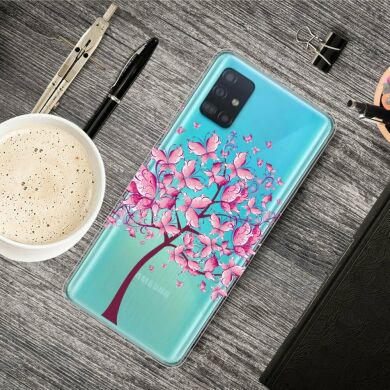 Силіконовий (TPU) чохол Deexe Pretty Glossy для Samsung Galaxy A51 (А515) - Flowered Tree