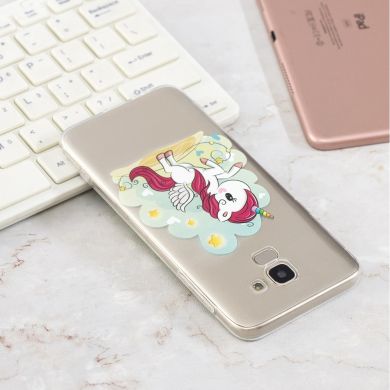 Силиконовый (TPU) чехол Deexe Pretty Glossy для Samsung Galaxy J6 2018 (J600) - Unicorn