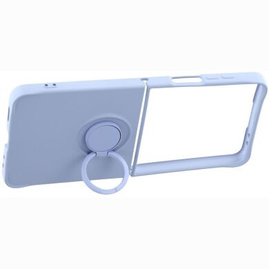 Силиконовый (TPU) чехол с кольцом Deexe Color Shell (FF) для Samsung Galaxy Flip 8 - Light Purple