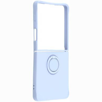 Силиконовый (TPU) чехол с кольцом Deexe Color Shell (FF) для Samsung Galaxy Flip 8 - Light Purple