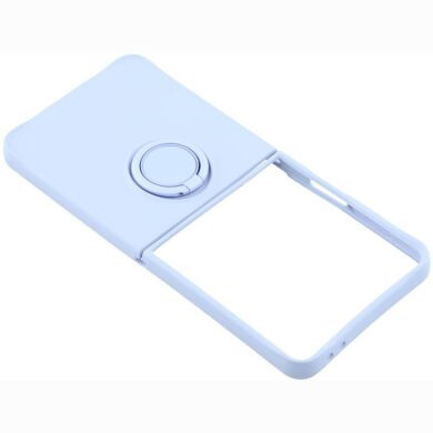 Силиконовый (TPU) чехол с кольцом Deexe Color Shell (FF) для Samsung Galaxy Flip 8 - Light Purple