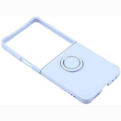 Силиконовый (TPU) чехол с кольцом Deexe Color Shell (FF) для Samsung Galaxy Flip 8 - Light Purple