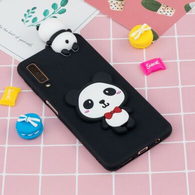 Силиконовый (TPU) чехол UniCase 3D Pattern для Samsung Galaxy A7 2018 (A750) - Panda with Red Bowknot