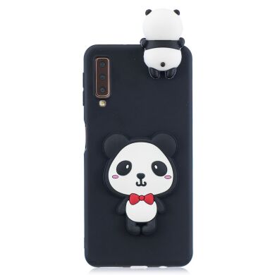 Силиконовый (TPU) чехол UniCase 3D Pattern для Samsung Galaxy A7 2018 (A750) - Panda with Red Bowknot