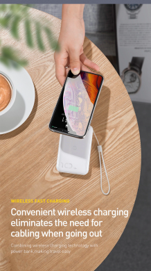Внешний аккумулятор с беспроводной зарядкой BASEUS Mini S Wireless Charger 10000mAh (PPXFF10W-01) - Black