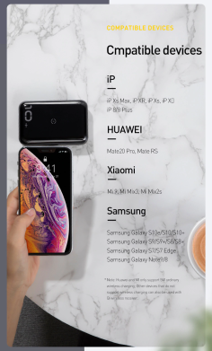 Внешний аккумулятор с беспроводной зарядкой BASEUS Mini S Wireless Charger 10000mAh (PPXFF10W-01) - Black