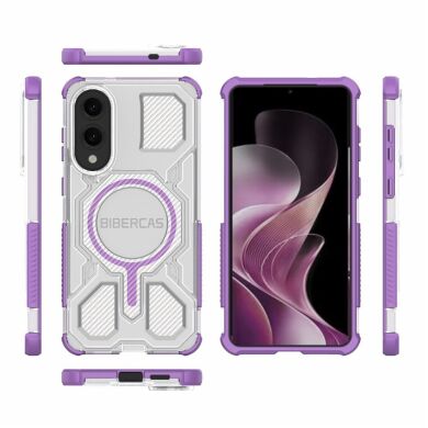 Защитный чехол Deexe Clear Bibercas для Samsung Galaxy S25 Edge (S937) - Purple