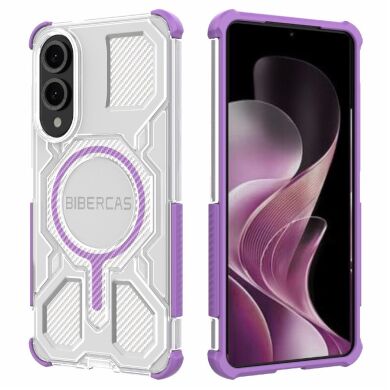 Защитный чехол Deexe Clear Bibercas для Samsung Galaxy S25 Edge (S937) - Purple