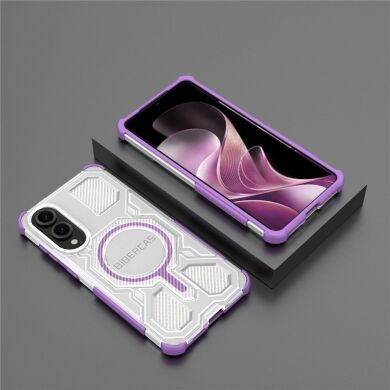 Защитный чехол Deexe Clear Bibercas для Samsung Galaxy S25 Edge (S937) - Purple