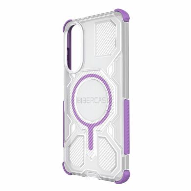 Защитный чехол Deexe Clear Bibercas для Samsung Galaxy S25 Edge (S937) - Purple