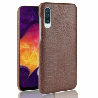 Захисний чохол Deexe Croco Style для Samsung Galaxy A50 (A505) - Brown