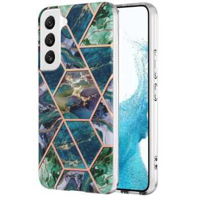 Защитный чехол Deexe Marble Pattern для Samsung Galaxy S23 - Blue / Green