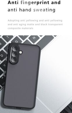 Захисний чохол Deexe Matte Skin для Samsung Galaxy A56 (A566) - Transparent / Black