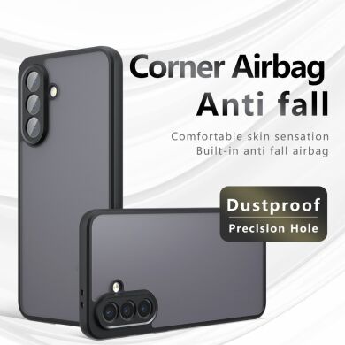 Захисний чохол Deexe Matte Skin для Samsung Galaxy A56 (A566) - Transparent / Black