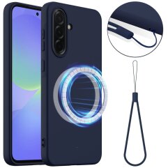 Захисний чохол Deexe Silicone Case with MagSafe для Samsung Galaxy A36 (A366) / A56 (A566) - Dark Blue