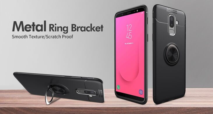 Защитный чехол UniCase Magnetic Ring для Samsung Galaxy J4+ (J415) - Black / Rose Gold