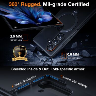 Защитный комплект TORRAS Ostand Q3 Spin MagSafe для Samsung Galaxy Fold 7 - Black