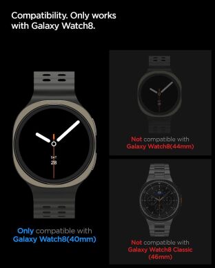 Комплект защитных стекол Spigen (SGP) Glas.tR EZ Fit для Samsung Galaxy Watch 8 (40mm) AGL09874 - Clear