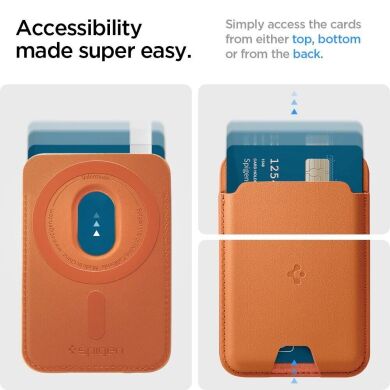 Кардхолдер Spigen Valentinus 3 Cards (MagFit) AFA11339 - Mettalic Orange