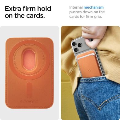 Кардхолдер Spigen Valentinus 3 Cards (MagFit) AFA11339 - Mettalic Orange