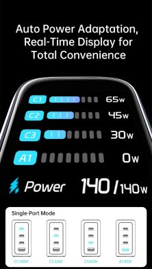 Сетевое зарядное устройство WIWU CHG200 Voyager PD140W + QC3.0 (USB + 3Type-C) + кабель Type-C to Type-C - Grey