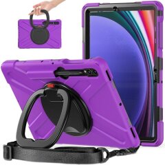 Захисний чохол Deexe Hand Grip X для Samsung Galaxy Tab S7 FE / S7 Plus / S8 Plus / S9 Plus (T730/736/800/806/970/975/810/816) - Black / Purple