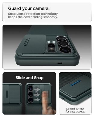 Чехол со шторкой для камеры Spigen Optik Armor для Samsung Galaxy S26 Ultra (S948) ACS10688 - Abyss Green