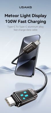 Кабель USAMS US-SJ744 Type-C to Type-C (100W, 1.2m) - Titanium