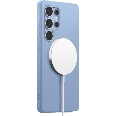 Захисна накладка Spigen Silicone Fit (MagFit) для Samsung Galaxy S25 Ultra (S938) ACS09018 - Sapphire Blue