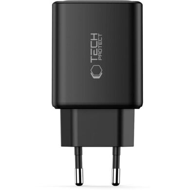 Мережевий зарядний пристрій Tech-Protect Network Charger GaN 65W (2Type-C + USB) - Black