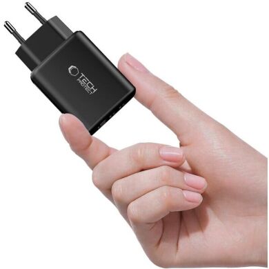 Мережевий зарядний пристрій Tech-Protect Network Charger GaN 65W (2Type-C + USB) - Black