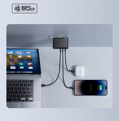 Мережевий зарядний пристрій Baseus GaN5 Pro Fast Charger 2C+U 160W + кабель Type-C to Type-C (P10110825113-00) - Black