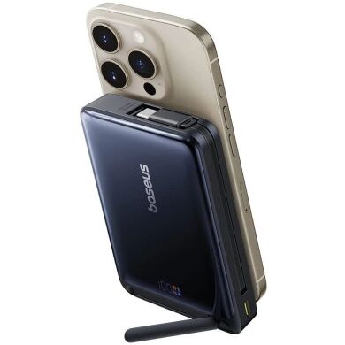 Зовнішній акумулятор Baseus Nomos Qi2 45W (10000mAh) + кабель Type-C (P10078800123-00) - Black