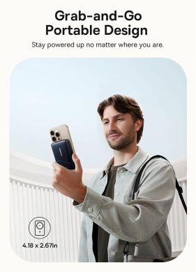 Зовнішній акумулятор Baseus Nomos Qi2 45W (10000mAh) + кабель Type-C (P10078800123-00) - Black