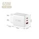 Мережевий зарядний пристрій Tech-Protect Network Charger GaN 65W (2Type-C + USB) - White