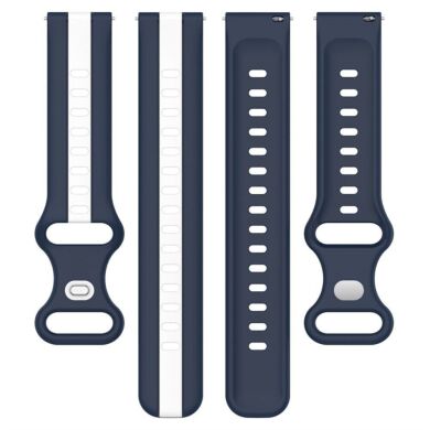Ремешок Deexe Sport Strap для часов с шириной крепления 20мм - Midnight Blue / White