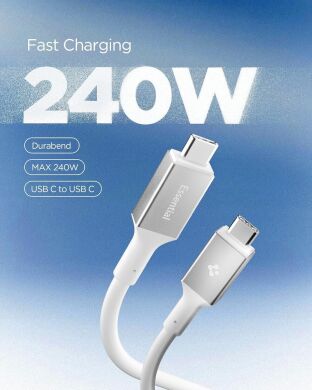 Кабель Spigen Essential Type-C to Type-C (240W, 1.2m) ACA08776 - White