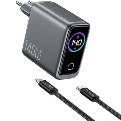 Сетевое зарядное устройство WIWU CHG200 Voyager PD140W + QC3.0 (USB + 3Type-C) + кабель Type-C to Type-C - Grey
