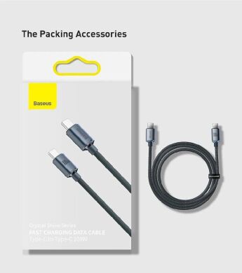 Кабель Baseus Crystal Shine Series Type-C to Type-C (100W, 1.2m) CAJY000601 - Black