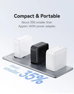 Сетевое зарядное устройство Baseus EnerFill FH11 GaN 3C+U (140W) E0121J00 - Black