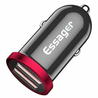 Автомобильное зарядное устройство ESSAGER Dual Port (QC3.0 + PD3.0, 30W) - Black