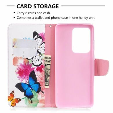 Чохол-книжка Deexe Color Wallet для Samsung Galaxy S20 Ultra (G988) - Butterflies