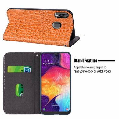 Чохол-книжка Deexe Glittery Crocodile для Samsung Galaxy A50 (A505) / A30s (A307) / A50s (A507) - Orange
