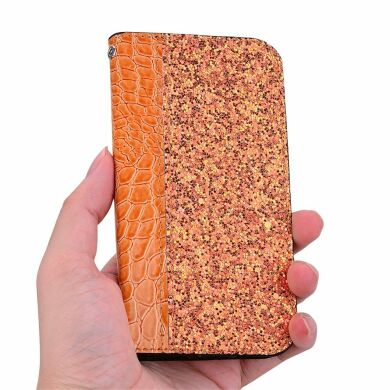 Чохол-книжка Deexe Glittery Crocodile для Samsung Galaxy A50 (A505) / A30s (A307) / A50s (A507) - Orange