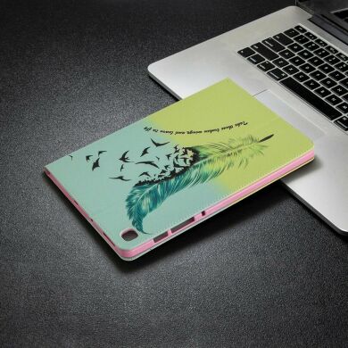 Чохол-книжка Deexe Pattern Style для Samsung Galaxy Tab S6 lite / S6 Lite (2022/2024) - Feather and Birds
