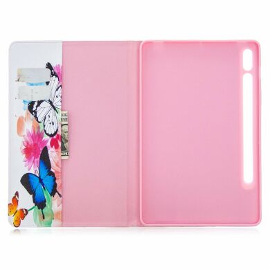 Чохол-книжка Deexe Pattern Style для Samsung Galaxy Tab S7 (T870/875) / S8 (T700/706) - Colorful Butterflies
