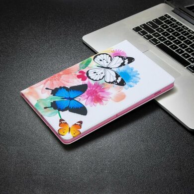 Чехол-книжка Deexe Pattern Style для Samsung Galaxy Tab S7 (T870/875) / S8 (T700/706) - Colorful Butterflies