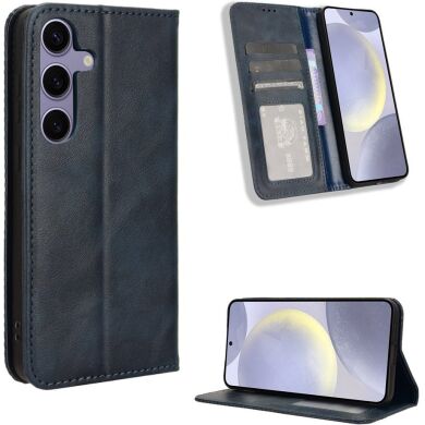 Чехол-книжка Deexe Retro Style для Samsung Galaxy S26 FE - Blue